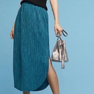 Anthropologie Blue Midi Skirt